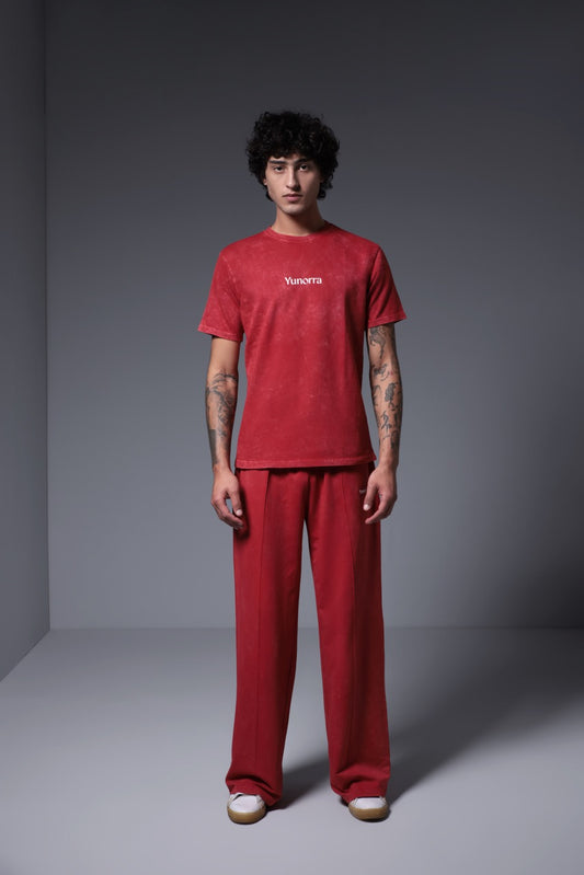 Men's Retro Wash T-Shirt - Faded Red