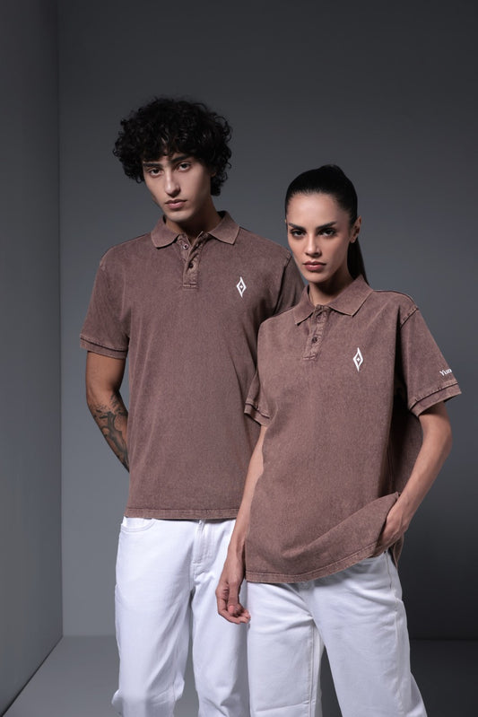 Women's Retro Wash Polo - Faded Brown