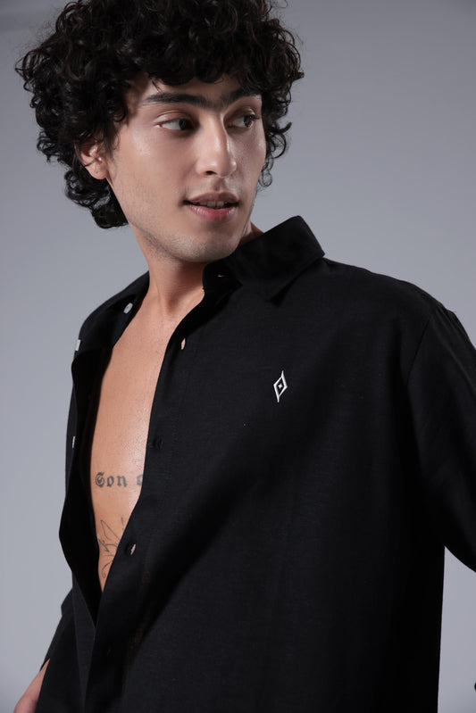 Men's Breeze Linen Co-ord - Black