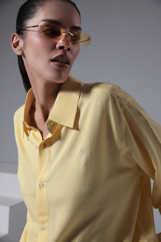 Women's Breeze Linen Shirt - Lemon