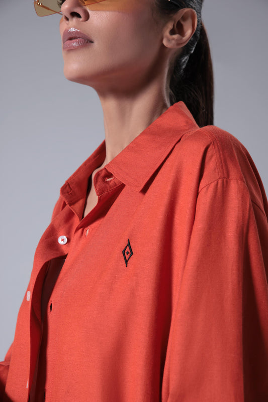 Women's Breeze Linen Shirt - Orange