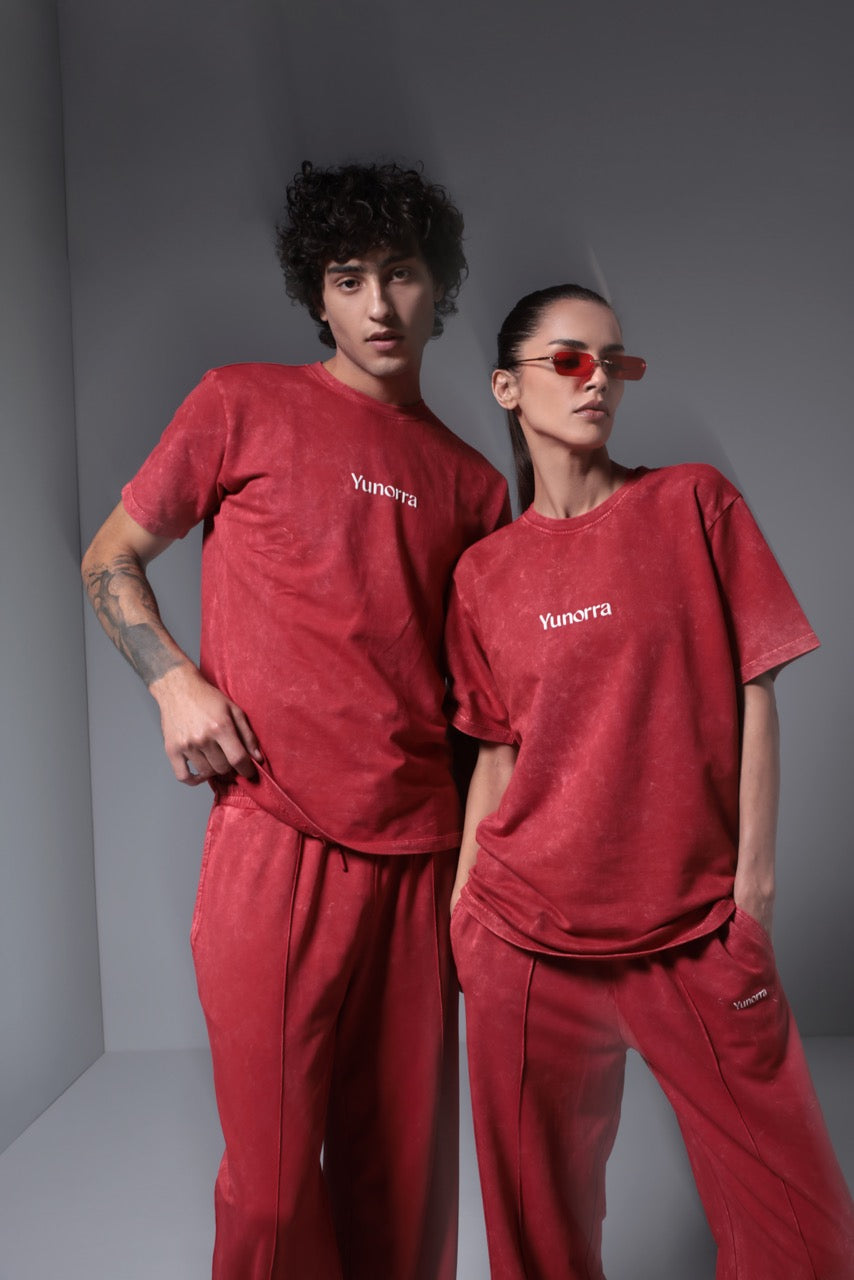 Men's Retro Wash T-Shirt - Faded Red