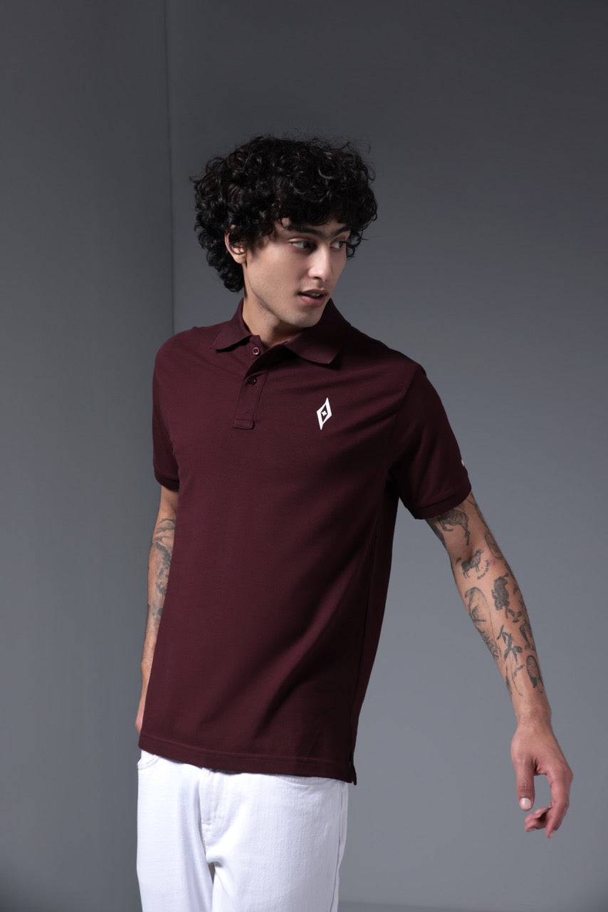 Men's Prime Piqué Polo - Mahroon