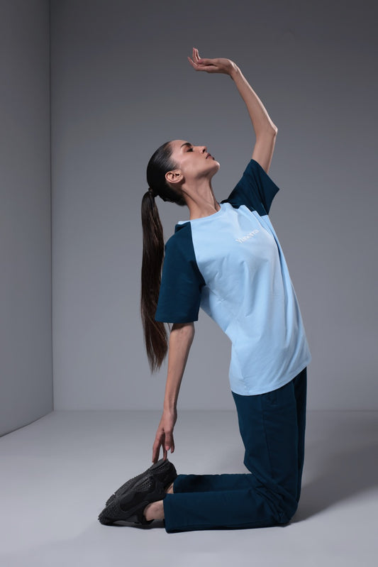 Women's Dual Tone Drift T-Shirt - Aqua Blue