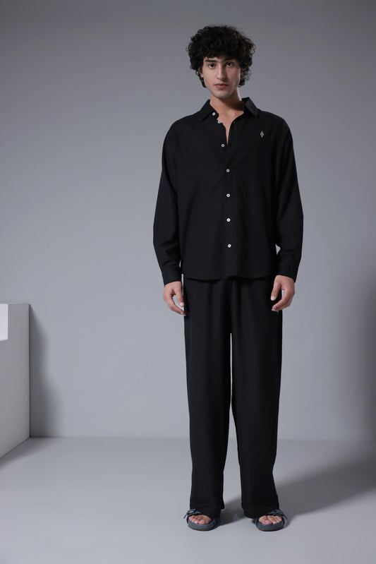 Men's Breeze Linen Co-ord - Black
