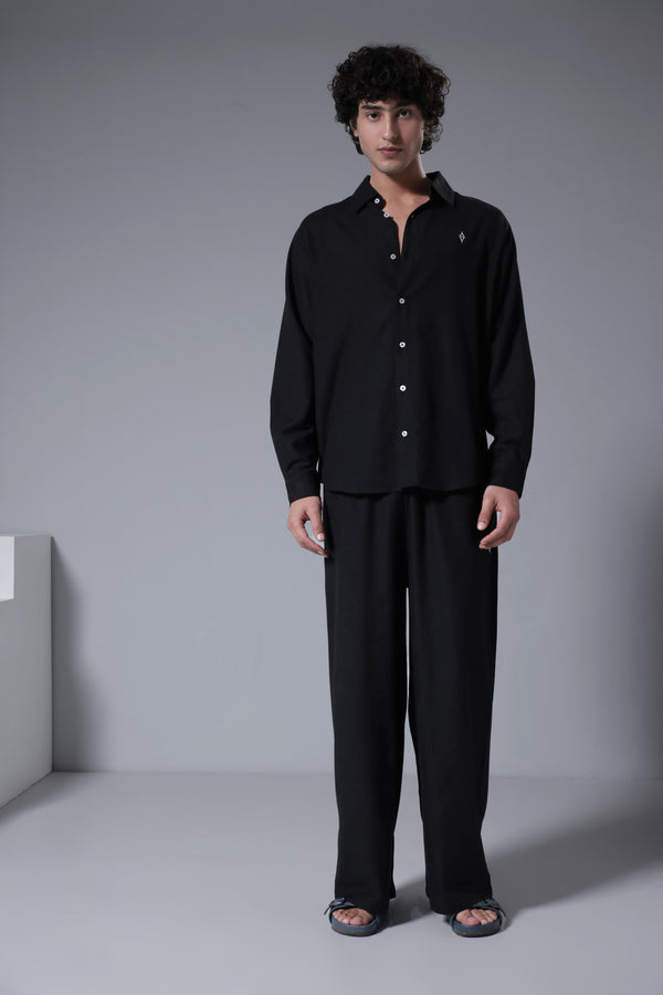 Men's Breeze Linen Co-ord - Black