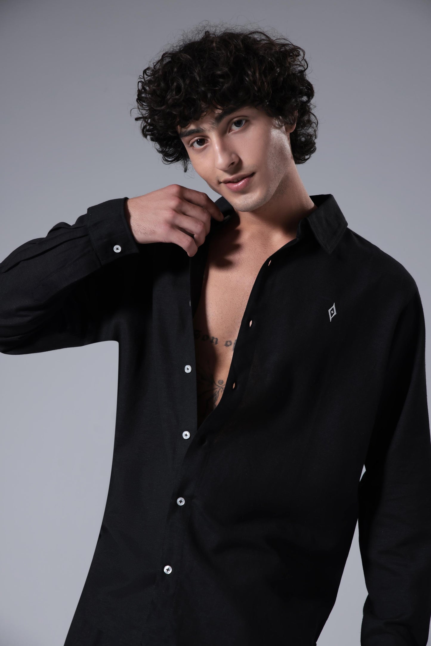 Men's Breeze Linen Co-ord - Black