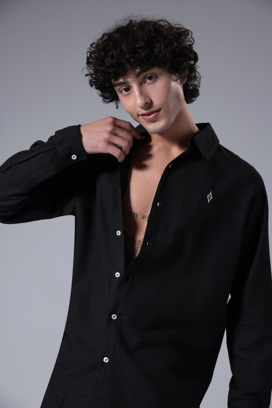Men's Breeze Linen Shirt - Black