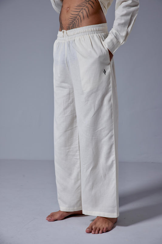 Men's Breeze Linen Co-ord - White
