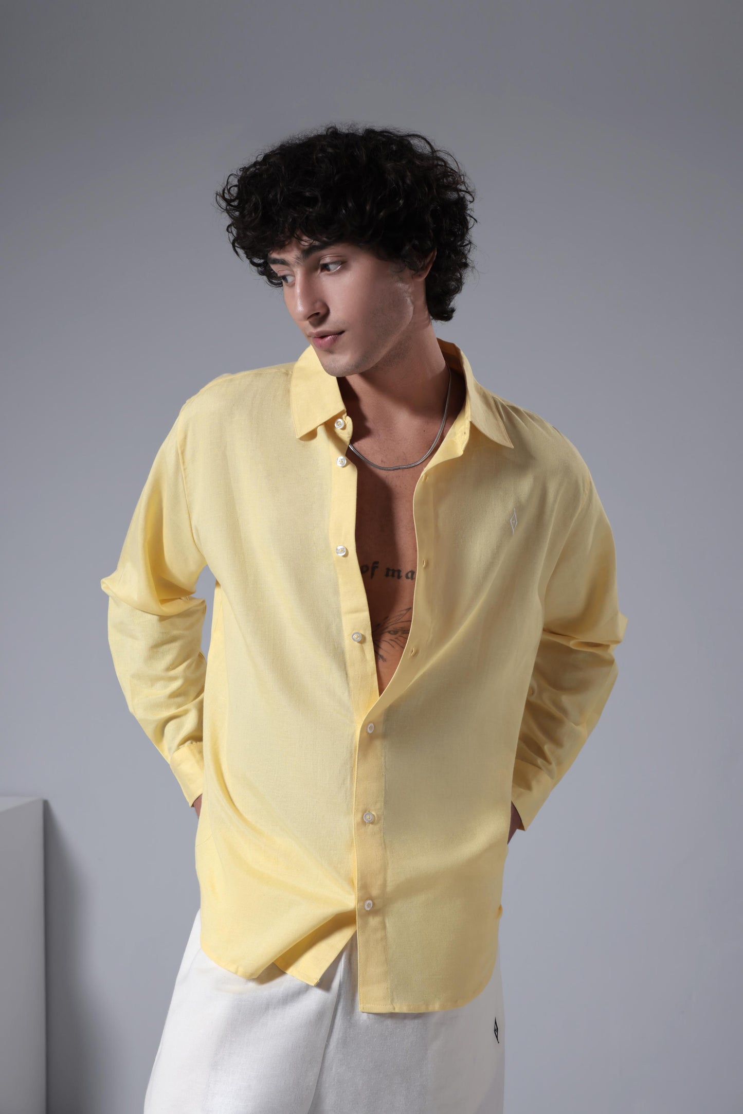 Men's Breeze Linen Shirt - Lemon