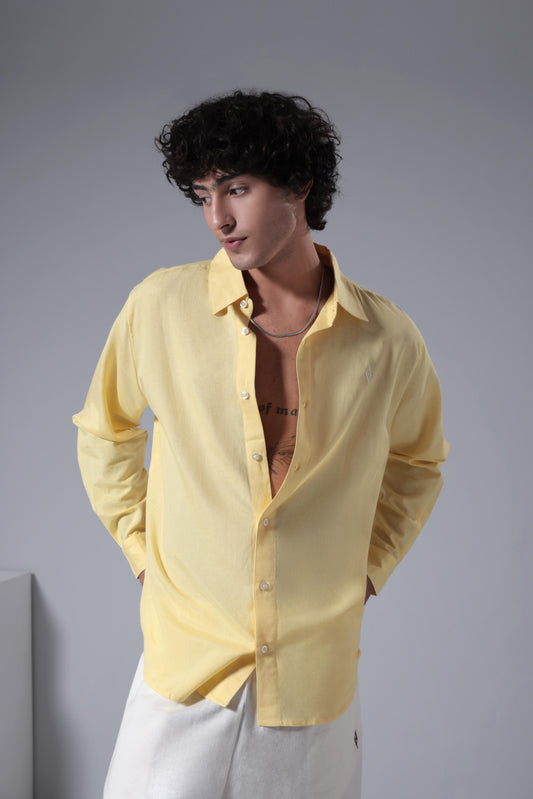 Men's Breeze Linen Shirt - Lemon