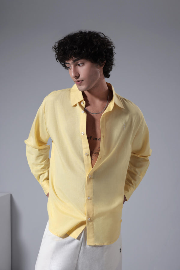 Men's Breeze Linen Shirt - Lemon