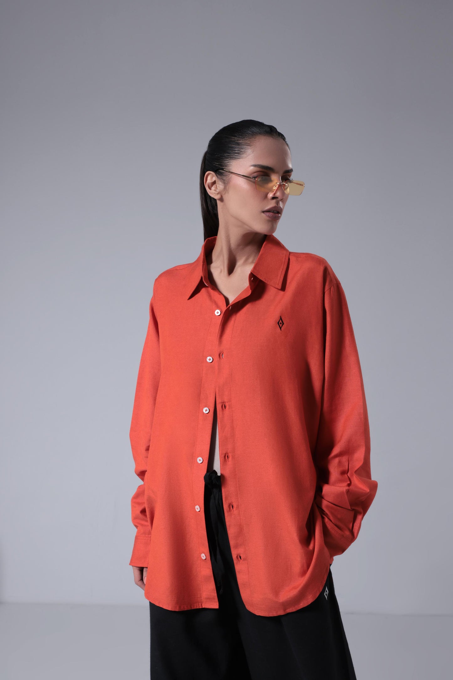 Women's Breeze Linen Shirt - Orange