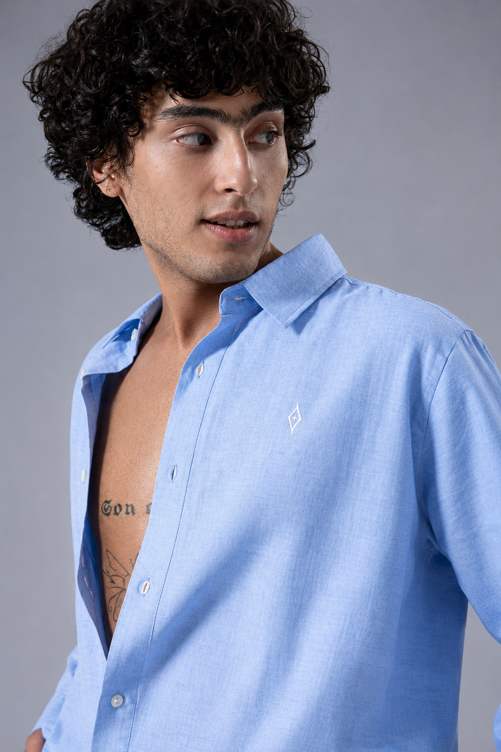 Men's Breeze Linen Shirt - Sky Blue