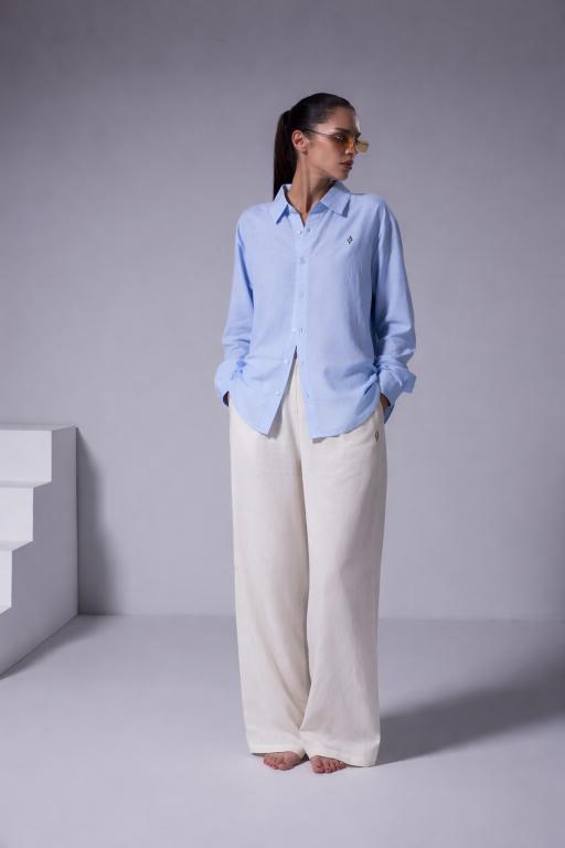 Women's Breeze Linen Shirt - Sky Blue