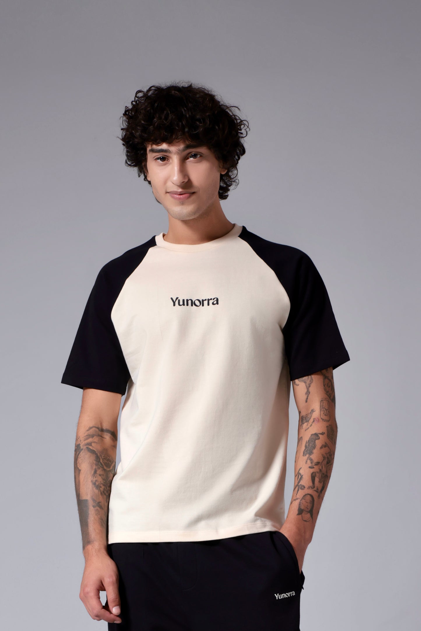 Men's Dual Tone Drift T-Shirt - Ivory Black