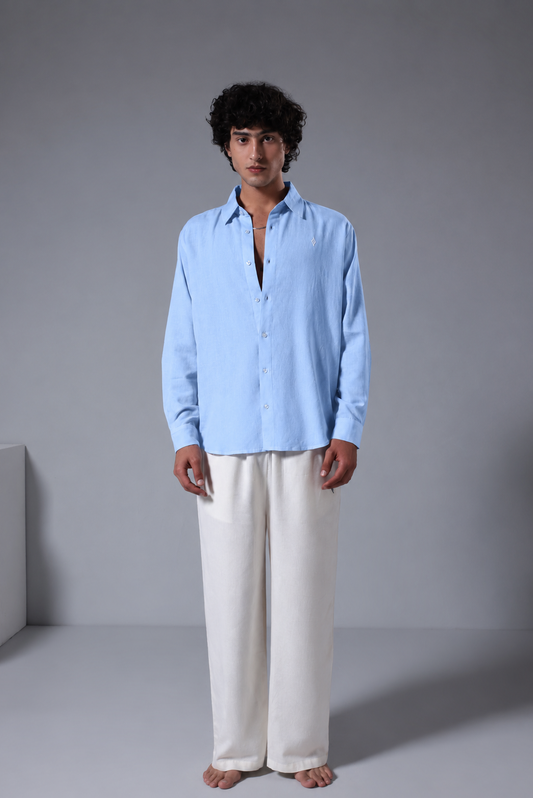 Men's Breeze Linen Shirt - Sky Blue