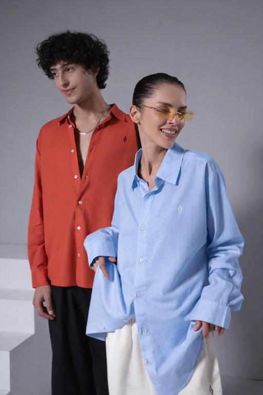 Men's Breeze Linen Shirt - Sky Blue