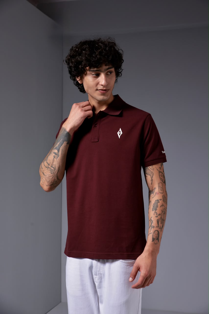 Men's Prime Piqué Polo - Mahroon